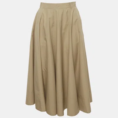Weekend Max Mara Beige Cotton Flared Midi Skirt In Brown
