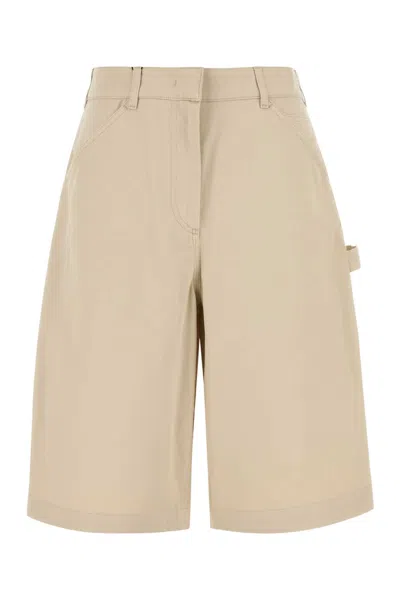 Weekend Max Mara Beige Denim Arturo Bermuda Shorts In Avena