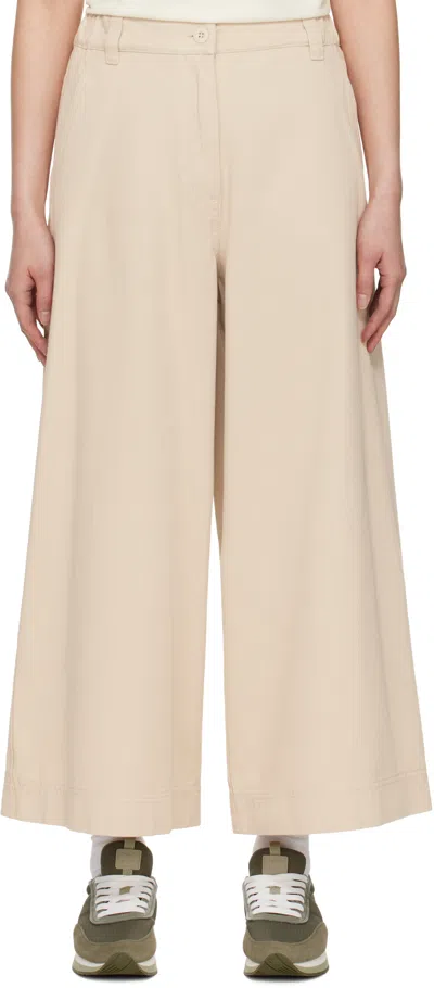 Weekend Max Mara Beige Disco Trousers In 001 Sand