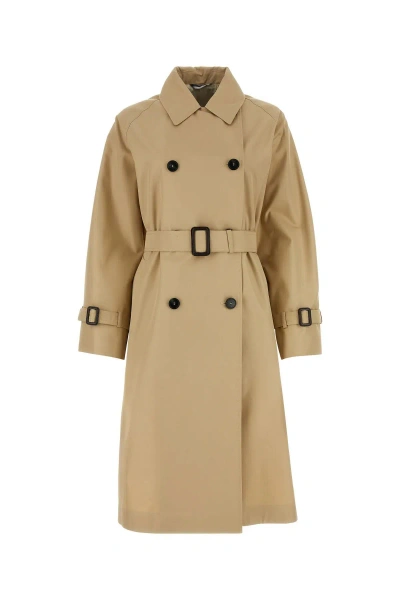 Weekend Max Mara Beige Gabardine Reversible Canasta Trench Coat In Yellow