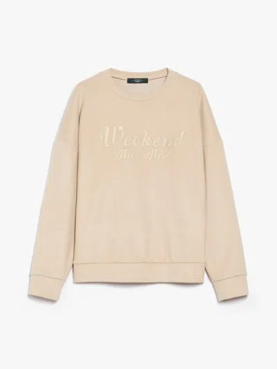 Weekend Max Mara Beige Polyester Blend Laghi Sweatshirt In Sabbia