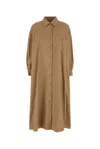 Weekend Max Mara Beige Poplin Siberia Shirt Dress In Brown