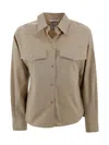 Weekend Max Mara Beige Poplin Skipper Shirt In Beige