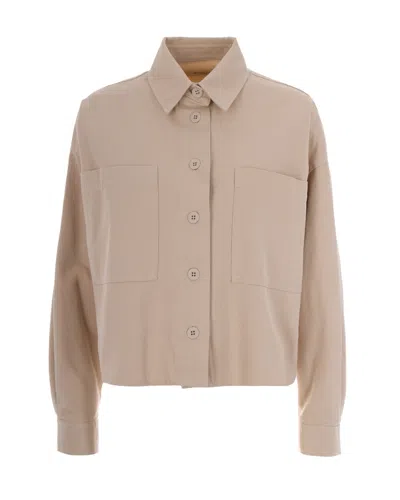 Weekend Max Mara Beige Relaxed Solid Shirt In Natural