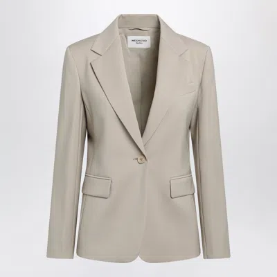 Weekend Max Mara Beige Single-breasted Jacket In Wool In Neutral