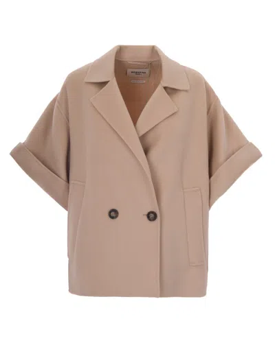 Weekend Max Mara Beige Solid Notched Lapel Trench Coat In Neutral