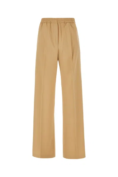 Weekend Max Mara Beige Stretch Polyester Blend Pants In Neutrals
