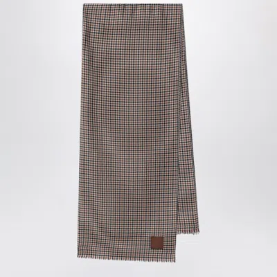 Weekend Max Mara Beige Vichy-check Wool Stole In Multi