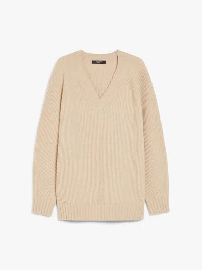 Weekend Max Mara Beige Wool Blend Pania Sweater In Neutral