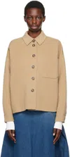 Weekend Max Mara Beige Wool Shirt Jacket In 065 Sand