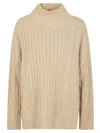 Weekend Max Mara Veneto Cable Knit Sweater In Neutral