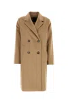 Weekend Max Mara Wool Double-breasted Coat In Caramello