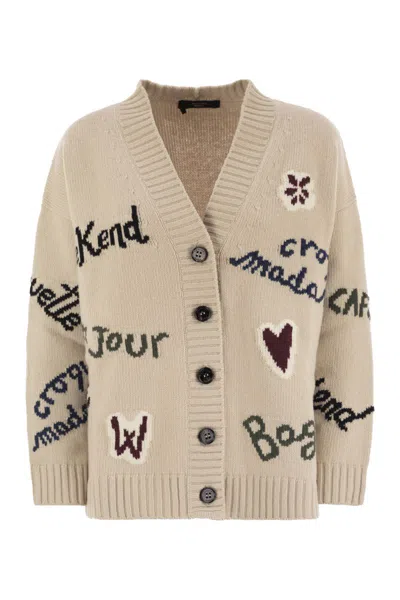 Weekend Max Mara Belgio - Over Cardigan In Wool Yarn In Multi