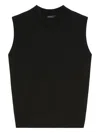 Weekend Max Mara Omens Black Belgio Sleeveless High-neck Knitted Jumper In Black