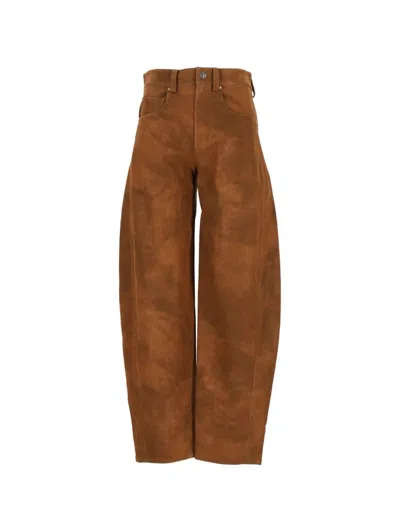 Weekend Max Mara Belky Barrel-cut Trousers In Brown
