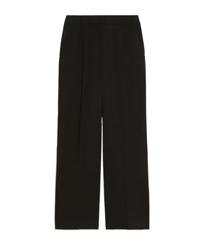 Weekend Max Mara Belt And Loop Wide-leg Pants In Black