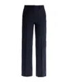 Weekend Max Mara Elastic Waist Flannel Trousers In Black