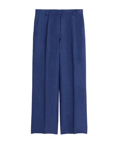 Weekend Max Mara Belt Loop Casual Pants In Blue