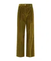 Weekend Max Mara Pleated Corduroy Trousers In Green
