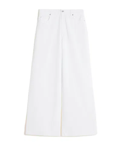 Weekend Max Mara Belt Loop Casual Pants In White