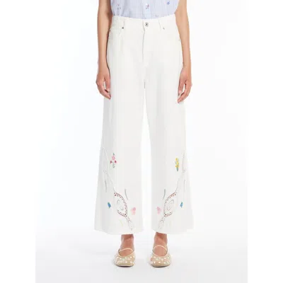 WEEKEND MAX MARA BULL TROUSERS WITH EMBROIDERY