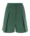 Weekend Max Mara Pandoro - Cotton Bermuda Shorts With Darts In Green