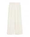 Weekend Max Mara Belt Loop Wool Casual Pants In White
