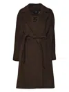 Weekend Max Mara Virign Wool Double-breasted Coat In Brown