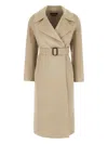 Weekend Max Mara Manu Double-breasted Virgin Wool Coat In Neutral