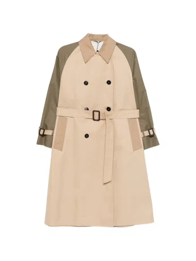 Weekend Max Mara Belted Double-breasted Coat In Neutral