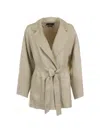 Weekend Max Mara Belted Jacket In Neutral