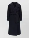Weekend Max Mara Belted Long Sleeve Coat Side Pockets In Multi
