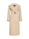 Weekend Max Mara Belted Long-sleeved Coat In Sabbia