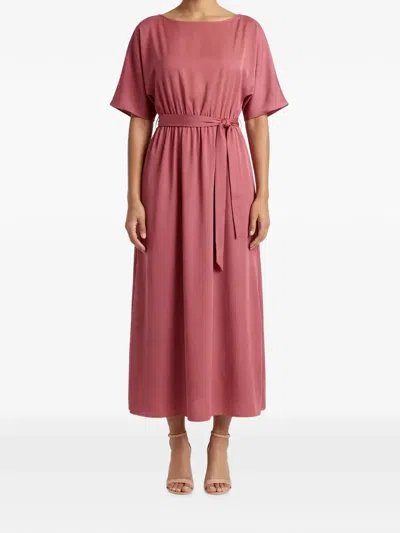 Weekend Max Mara Belted Short-sleeve Maxi Dress In Pink