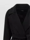 Weekend Max Mara Belted Waist Coat Long Sleeves In Black