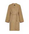 Weekend Max Mara Eris Belted Wool Coat In Brown