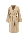 Weekend Max Mara Belted Wool Coat In Neutral