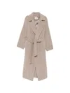 Weekend Max Mara Belted Wool Coat In Neutral