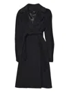 Weekend Max Mara Belted Wrap Coat In Black