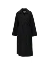 Weekend Max Mara Resina Double-breasted Wool-felt Coat In Black