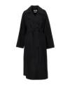 Weekend Max Mara Belted Wrap Single-breasted Coat In Black