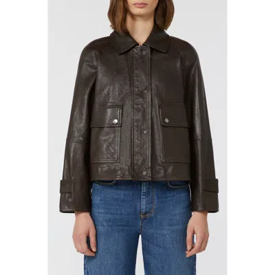 Weekend Max Mara Berbice Oversize Leather Jacket In Brown