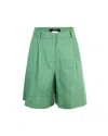 Weekend Max Mara Green Ecuba Bermuda Shorts With Pinces In 006