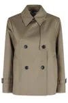 Weekend Max Mara Button Double-breasted Coat In Brown