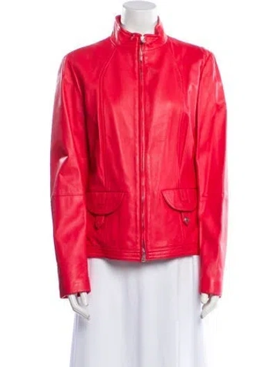 Pre-owned Weekend Max Mara Biker Jacket In Red