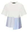 Weekend Max Mara Bird Mixed Media Asymmetric Cotton Top