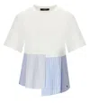 Weekend Max Mara Bird Mixed Media Asymmetric Cotton Top