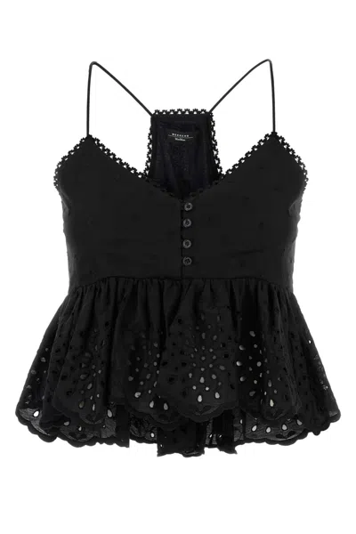 WEEKEND MAX MARA BLACK BRODERIE ANGLAISE ASBURGO1234 TOP