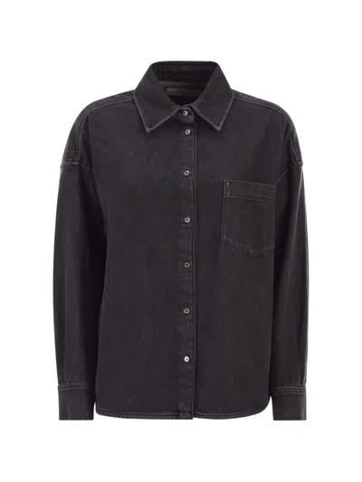 Weekend Max Mara Black Butterfly Embroidery Cotton Shirt
