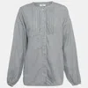 Weekend Max Mara Black Checked Cotton Button Front Tunic In Gray